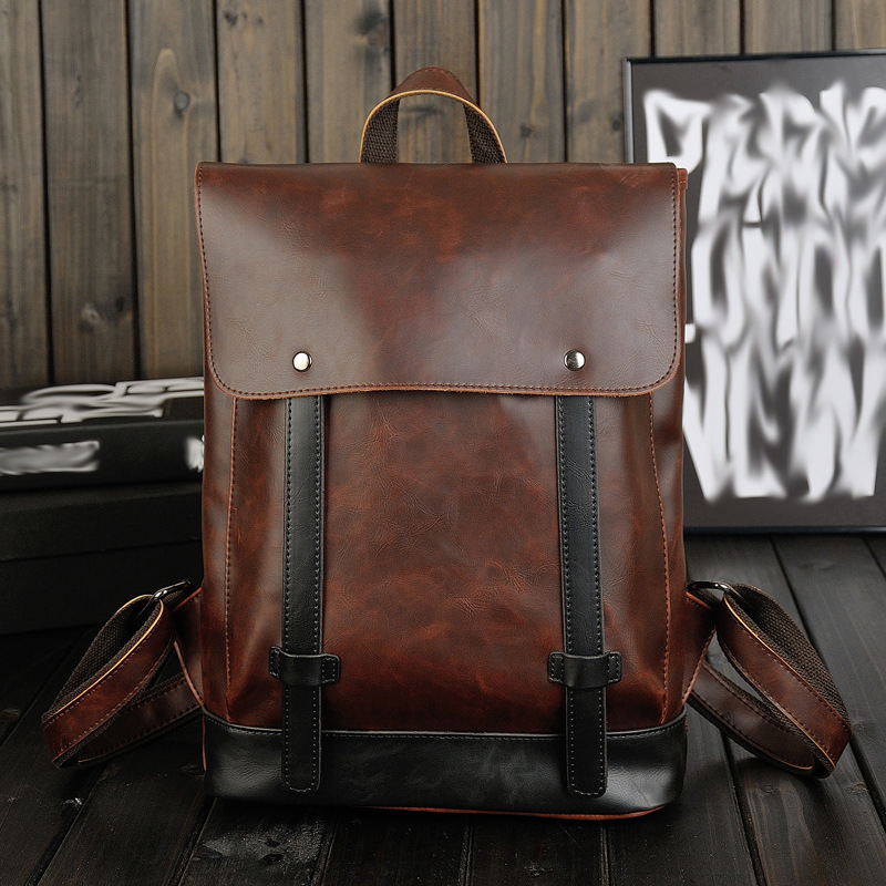 Leather Work Rucksack Mens - Мужской винтажный кожаный рюкзак, 14-дюймовый, для