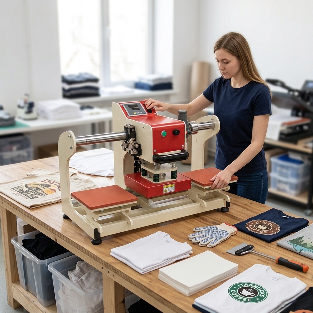 Leatherwork Hand Press - Двухстанционный пневматический автоматический термопресс для непрерывной