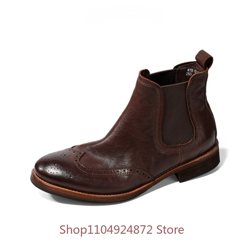Leatherwork Designs - Винтажные ботинки челси в стиле броги,